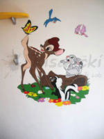 Poslikava otroške sobe bambi